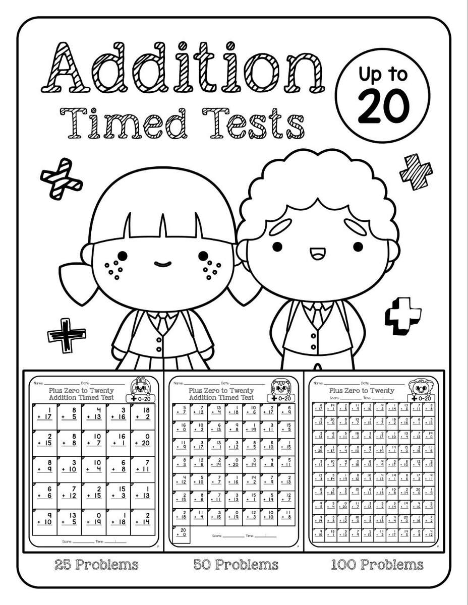 Addition And Subtraction Timed Tests Math Fact Fluency Worksheets Made By Teachers