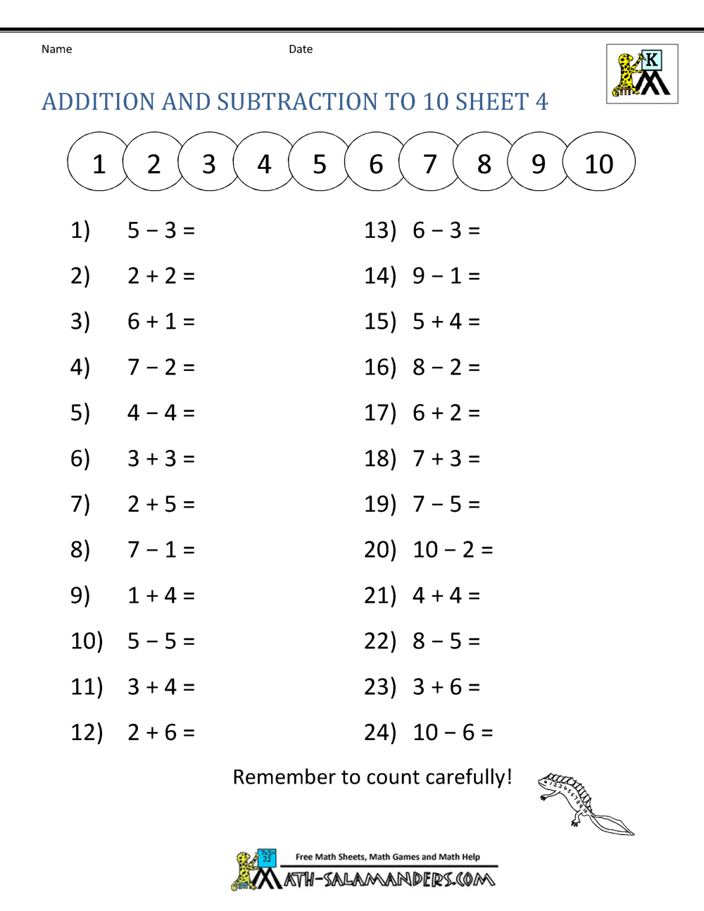 Kindergarten Add And Subtract Workbook K5 Bookstore