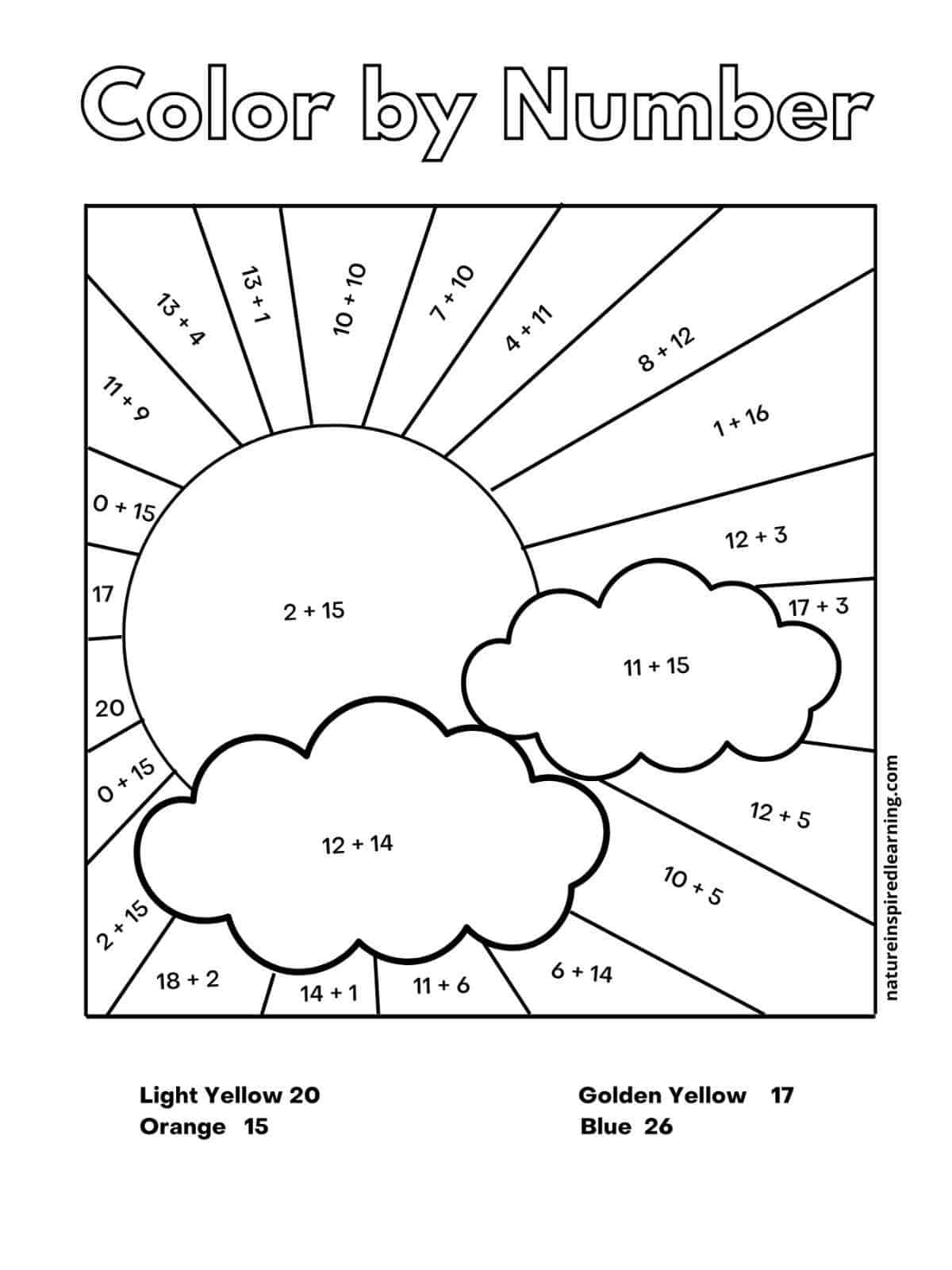 Color By Addition Worksheet Free Printable Digital PDF