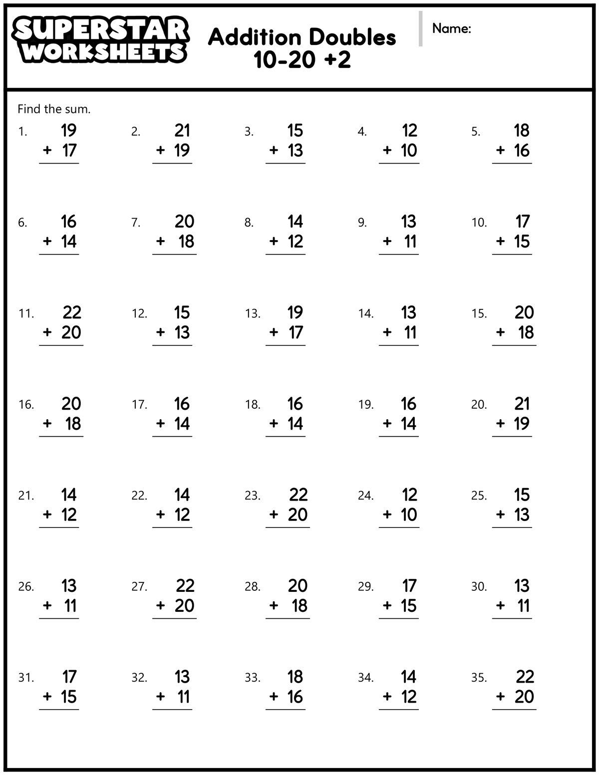 30 Printable Single Digit Addition Worksheets Preschool 2nd Grade Math Etsy