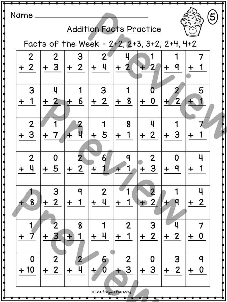 Addition Facts Practice Worksheets Addition Fact Fluency Made By Teachers