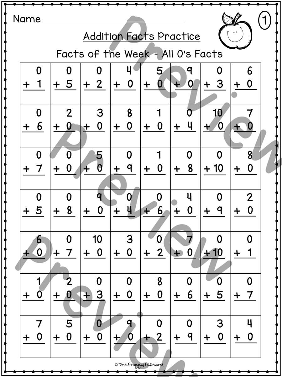Addition Facts Practice Worksheets Addition Fact Fluency Made By Teachers