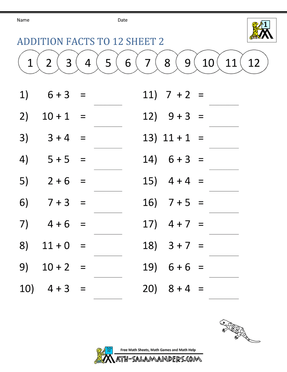 Addition And Subtraction Facts To 20 Worksheets Math Worksheets 1st 2nd Grade Teaching Ideas Made Easy