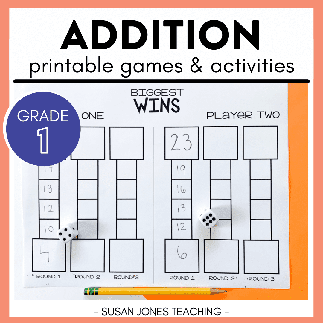 Addition Games Print Play LEARN Susan Jones Teaching