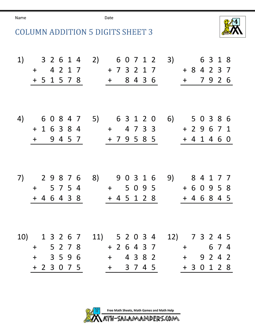 Worksheets For Grade 4