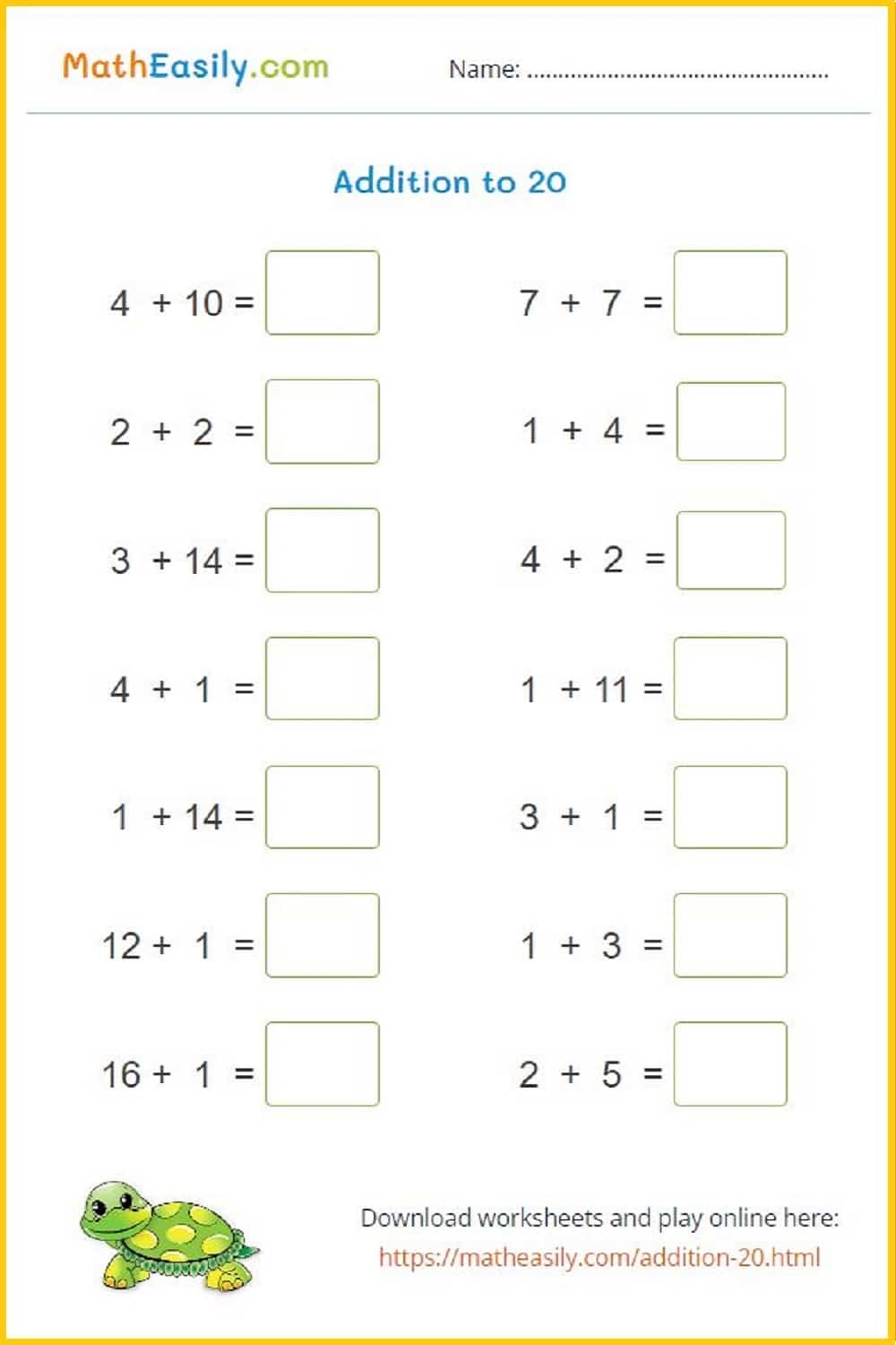 Addition To 30 Worksheets And Games