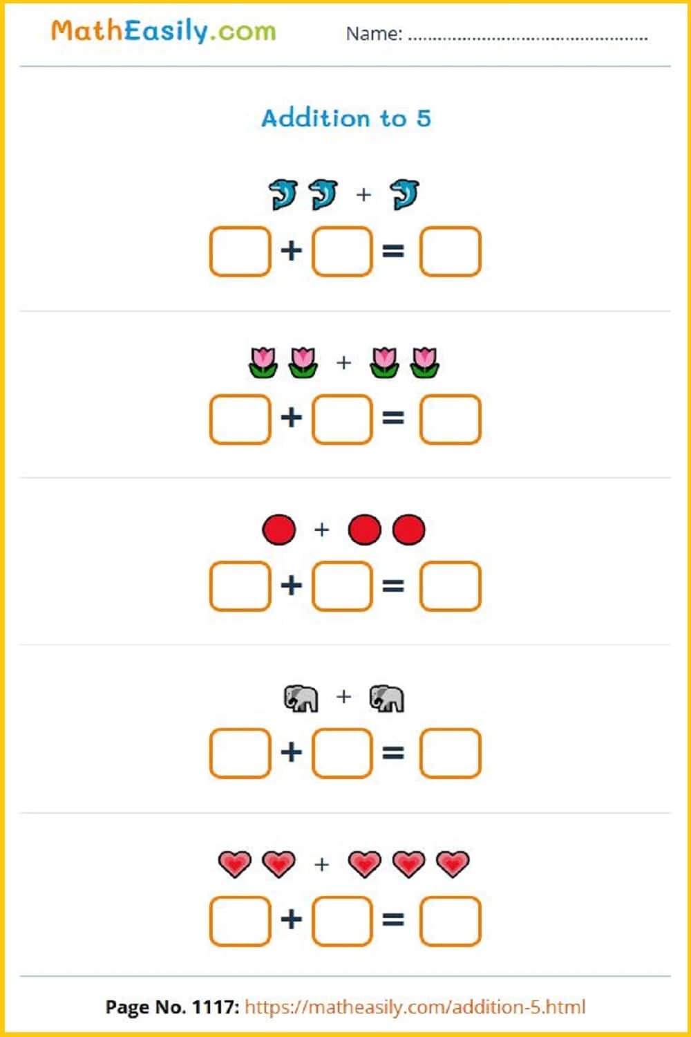 Addition To 5 W3 Worksheet Digital 1 Teacher Made Resources