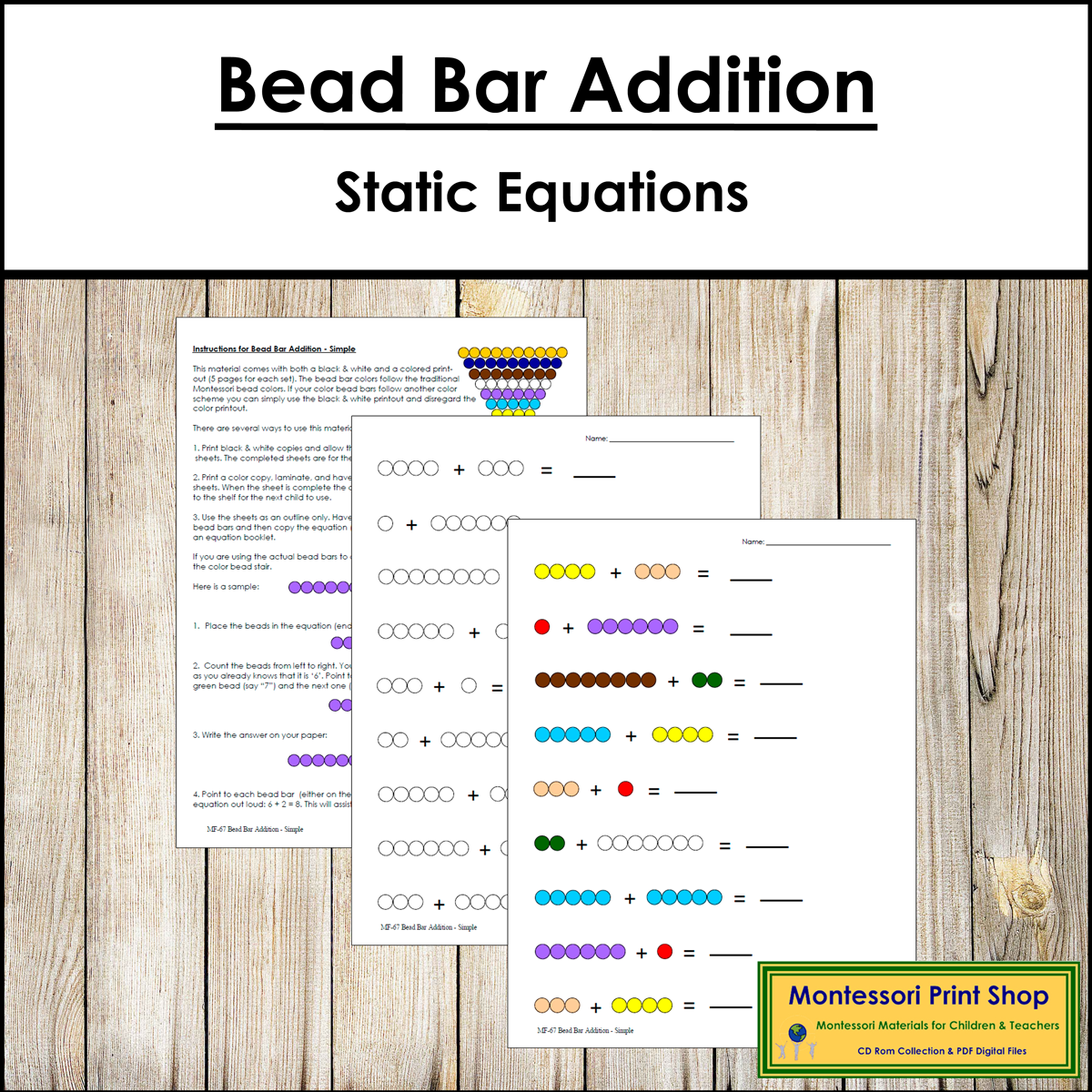 Addition With Montessori Bead Bars Dynamic Addition Made By Teachers