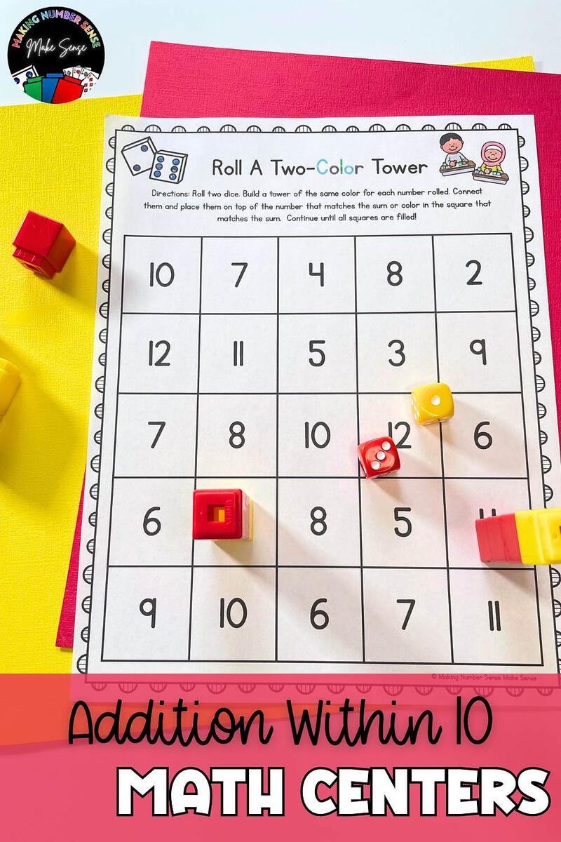 Addition Within 10 And 12 Games For Kindergarten And First Grade