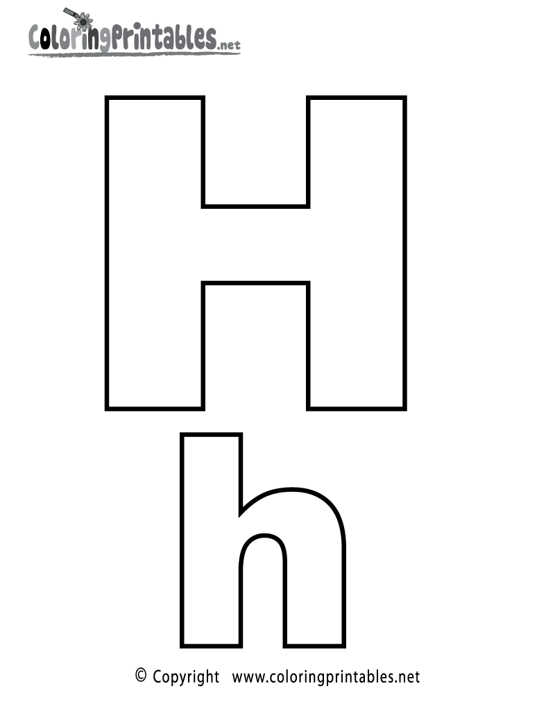 Alphabet Letter H Coloring Page A Free English Coloring Printable