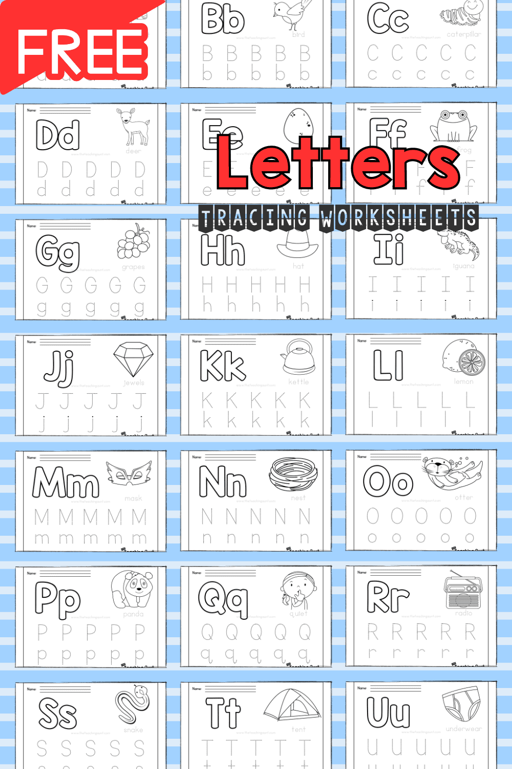 Alphabet Tracing Worksheets The Teaching Aunt