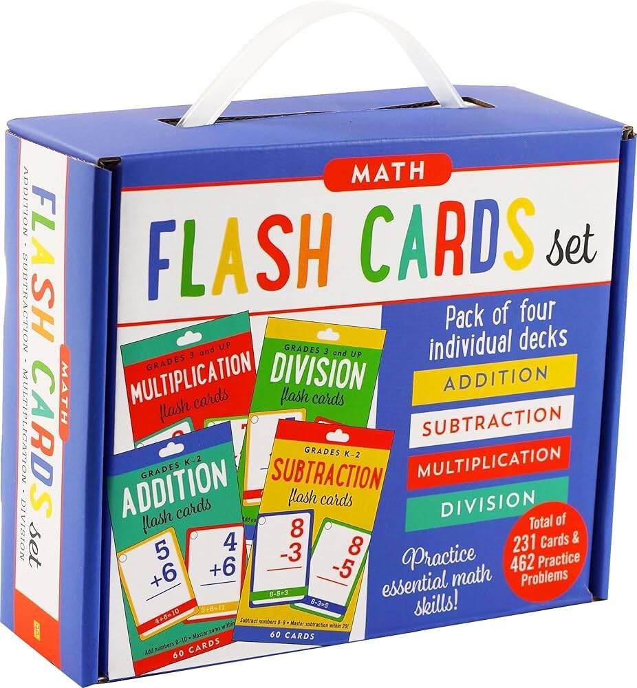 Amazon Essential Math Flash Cards Set Addition Subtraction Multiplication And Division 4 Pack Set 9781441336996 Peter Pauper Press Books