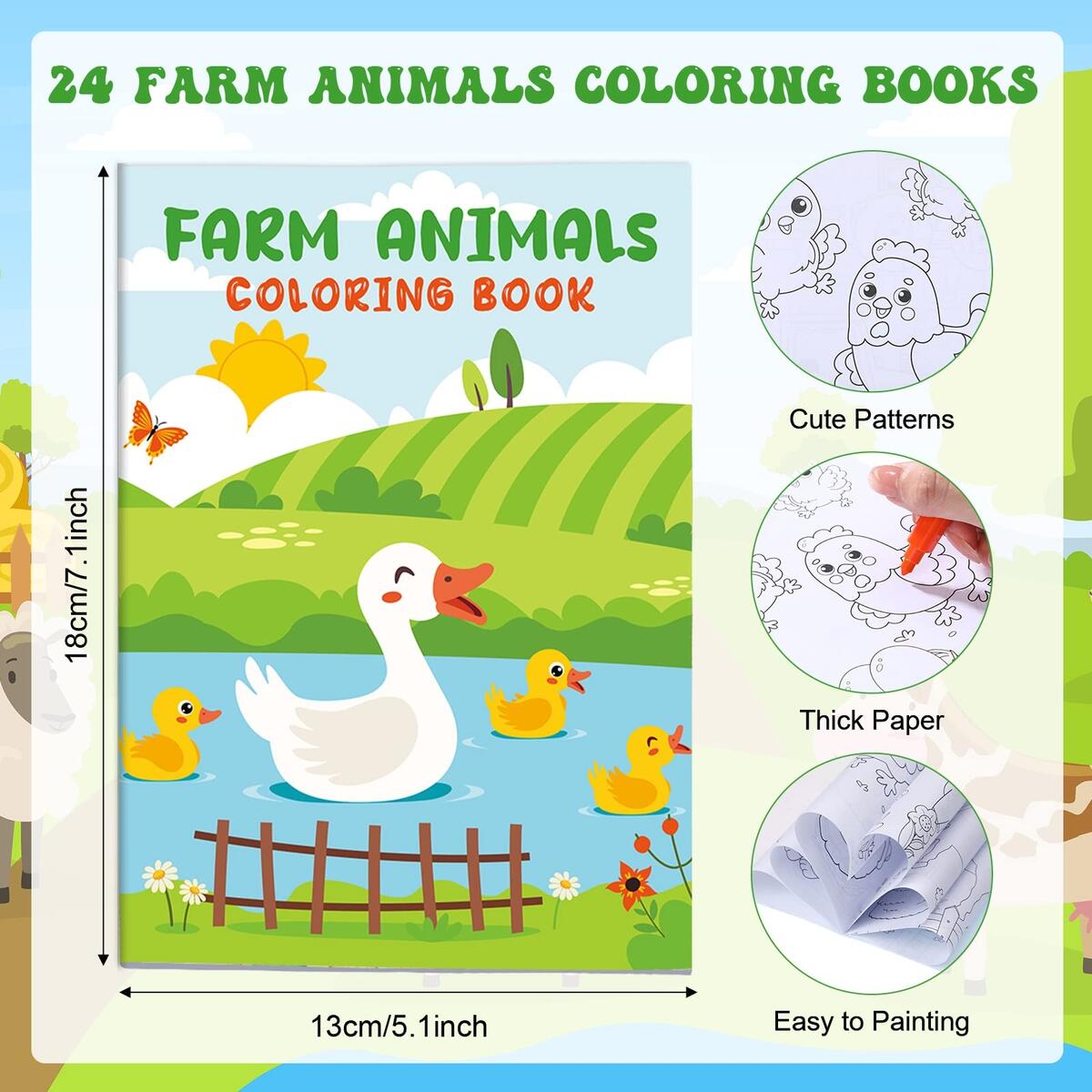 Amazon Funrous 24 Pcs Farm Animal Books With 24 Stacking Crayons For Kids Party Favors Holiday Activity Books Rainbow Crayons Goodie Bag Stuffer Party Supplies For School Classroom Toys Games