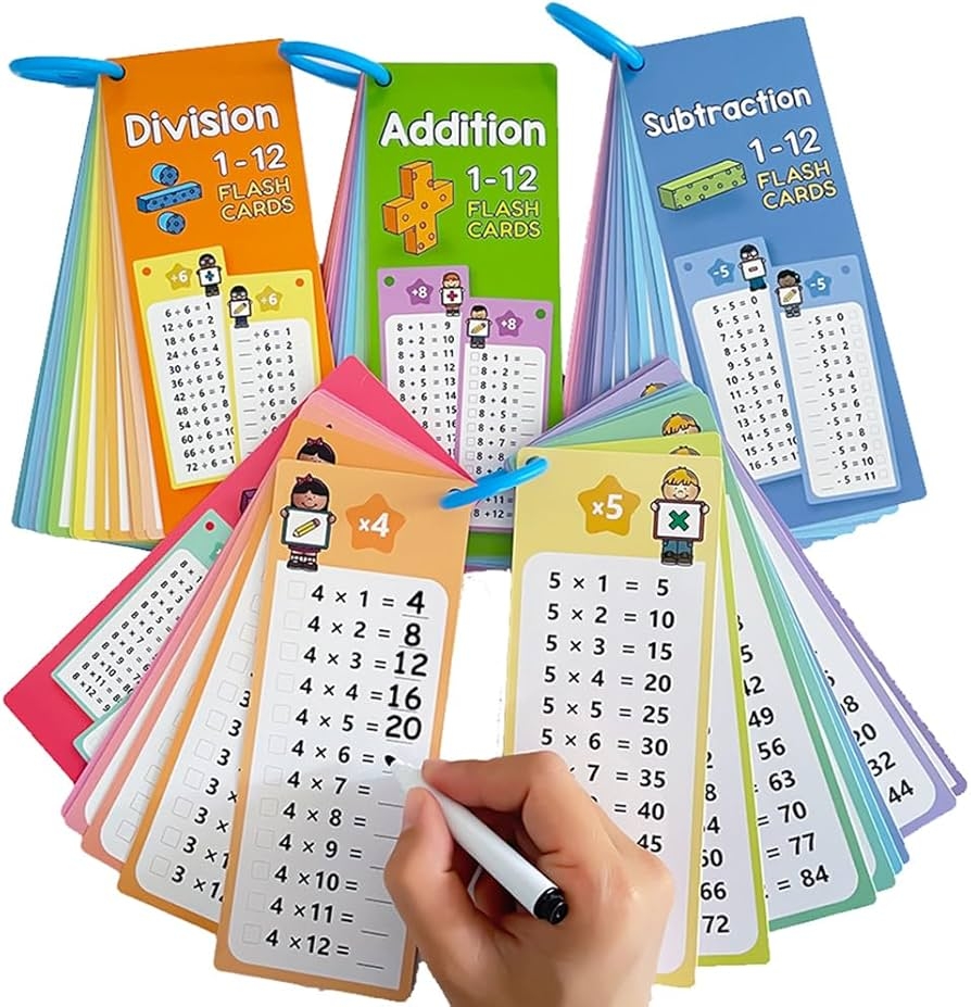 Amazon Lachilly 1 12 Maths Table Cards Set Educational Math Flashcards For Kids Self Check Classroom Home Learning Aids Elementary School Teacher Teaching Aids 60 Cards Toys Games