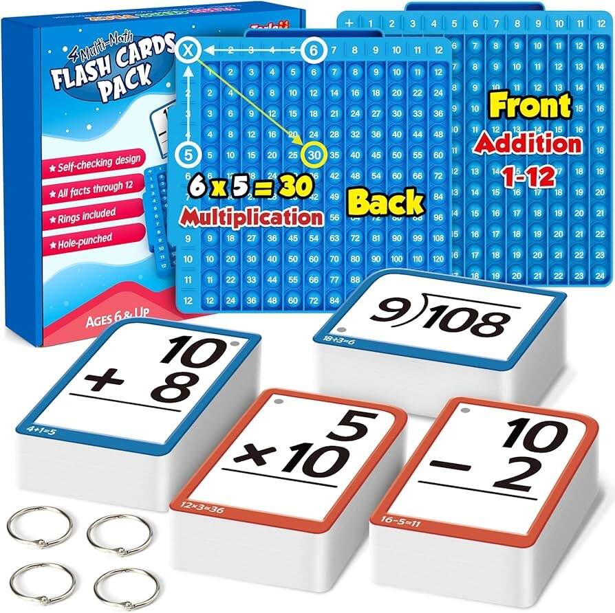 Amazon Torlam Math Flash Cards Math Board Multiplication Flash Card Times Table Chart Math Manipulatives Division Addition Subtraction Games Toys For Kids 1st 2nd 3rd 4th 5th 6th Grade Toys