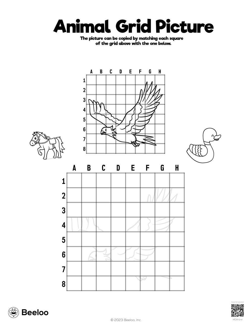 Animal Grid Picture Beeloo Printable Crafts And Activities For Kids