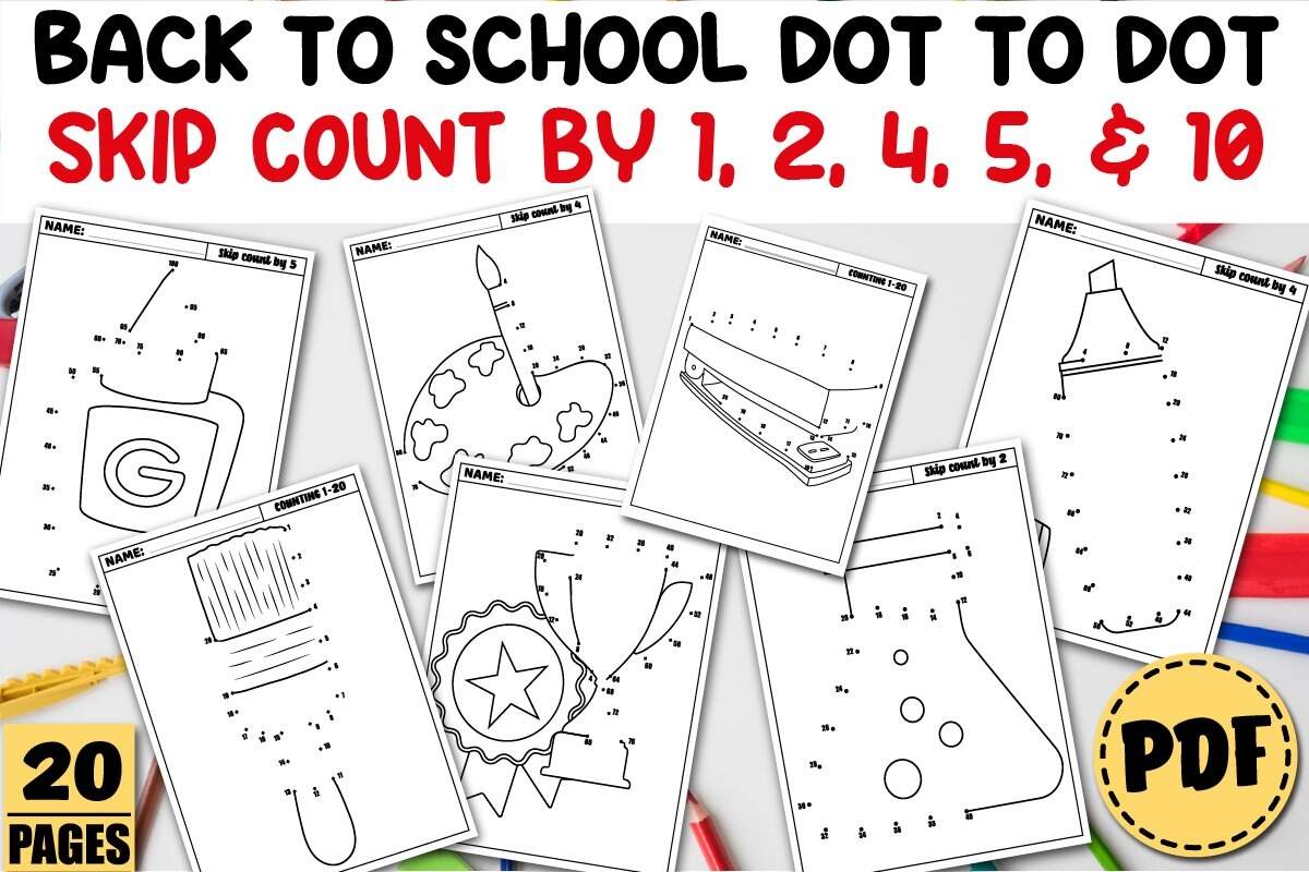 Back To School Dot To Dot 1 20 Skip Counting 2 2730802