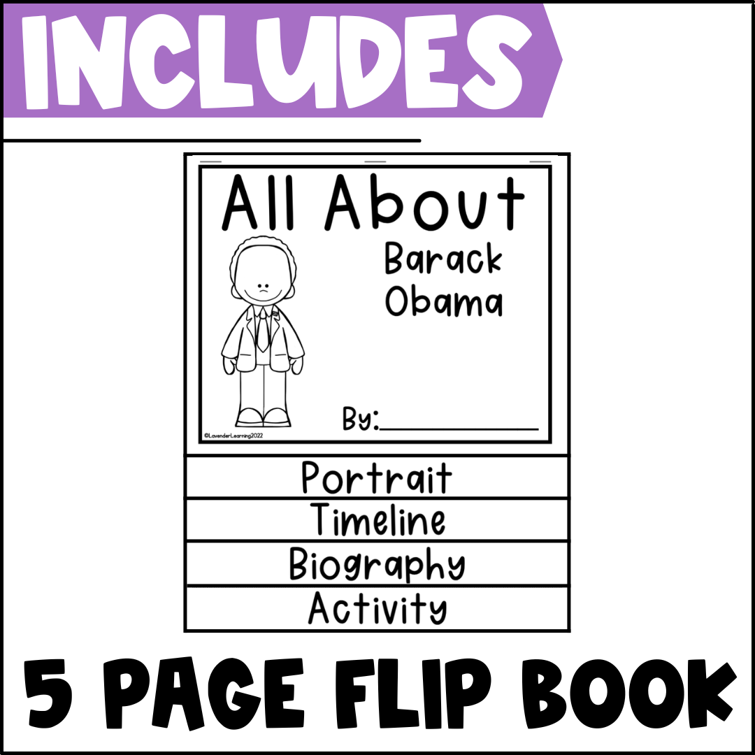Barack Obama Biography Activities For Kindergarten 1st Grade 2nd Grade Classful