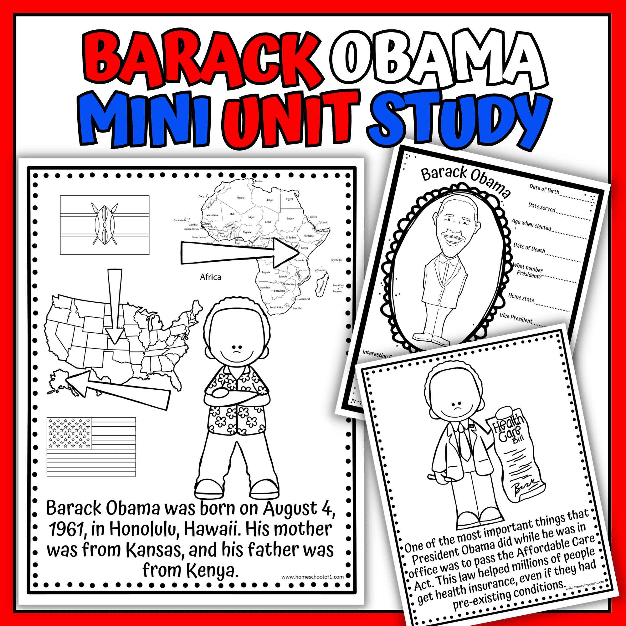 Barack Obama Coloring Pages Printable Worksheets For Kids