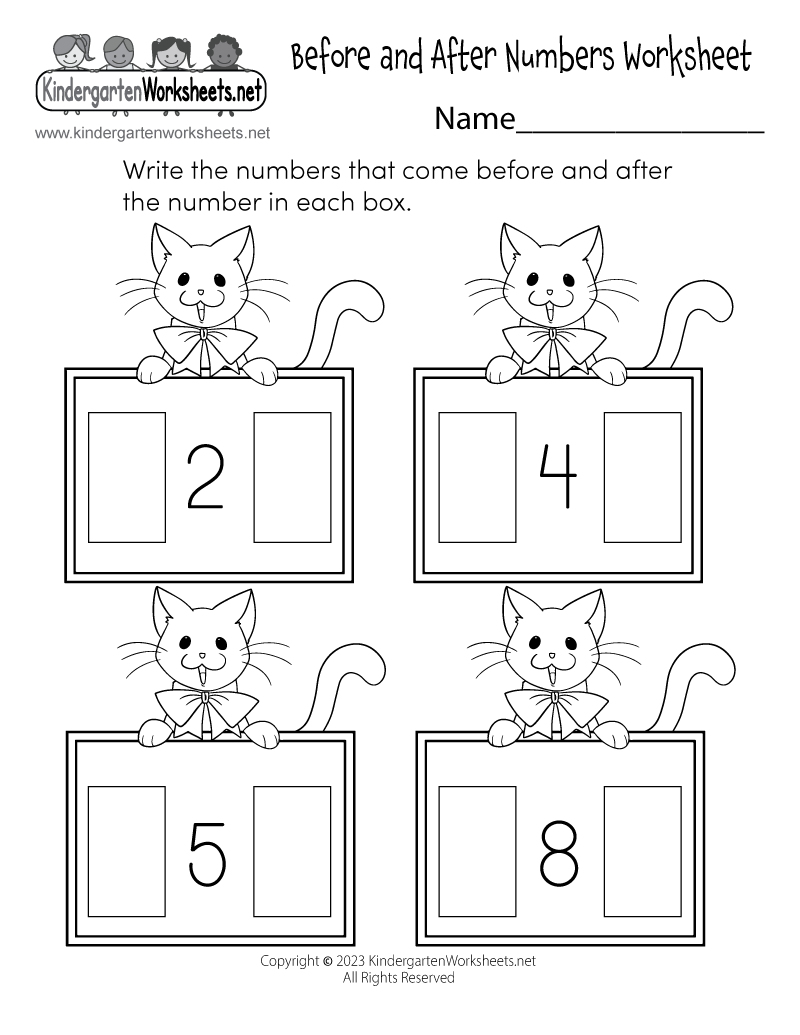 Before And After Numbers Worksheet Free Printable Digital PDF