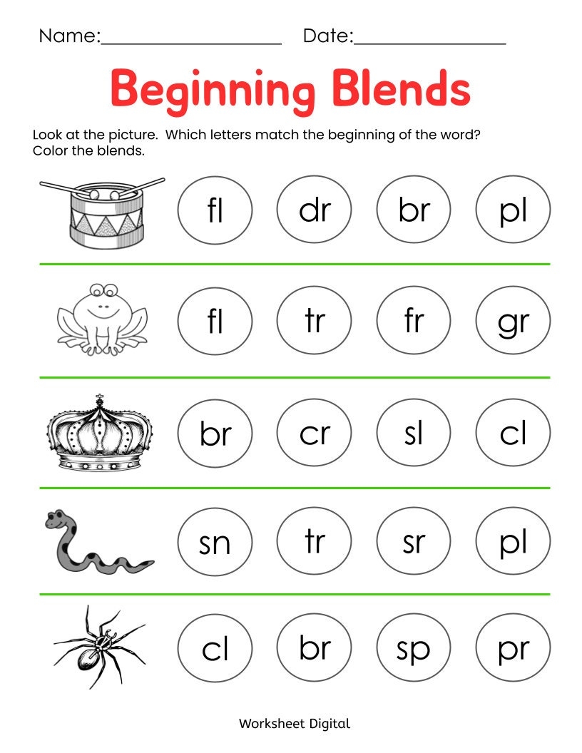 Blends Writing Practice Worksheets Mamas Learning Corner