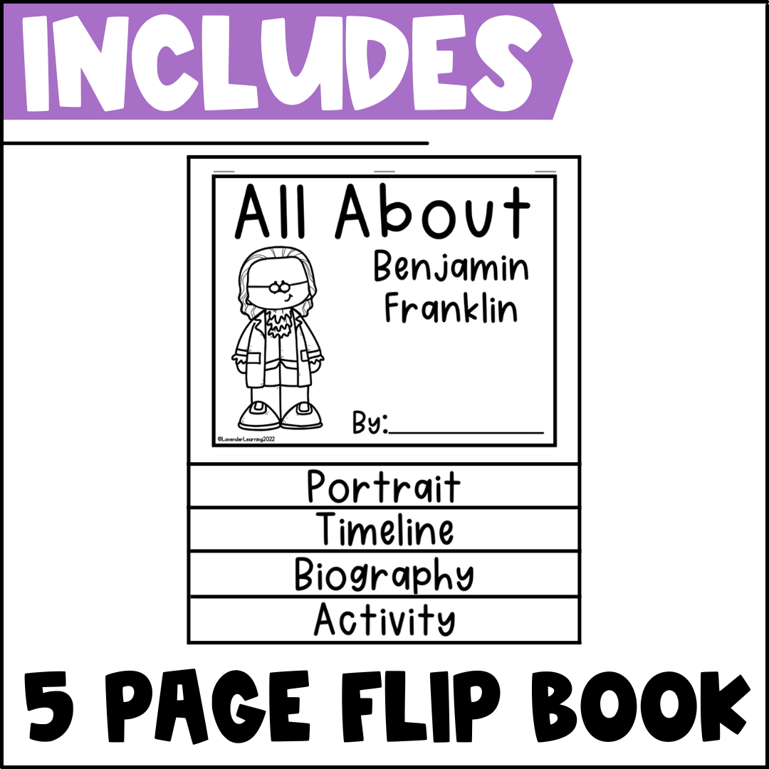 Benjamin Franklin Biography Activities Flip Book Inventor Founding Father Classful