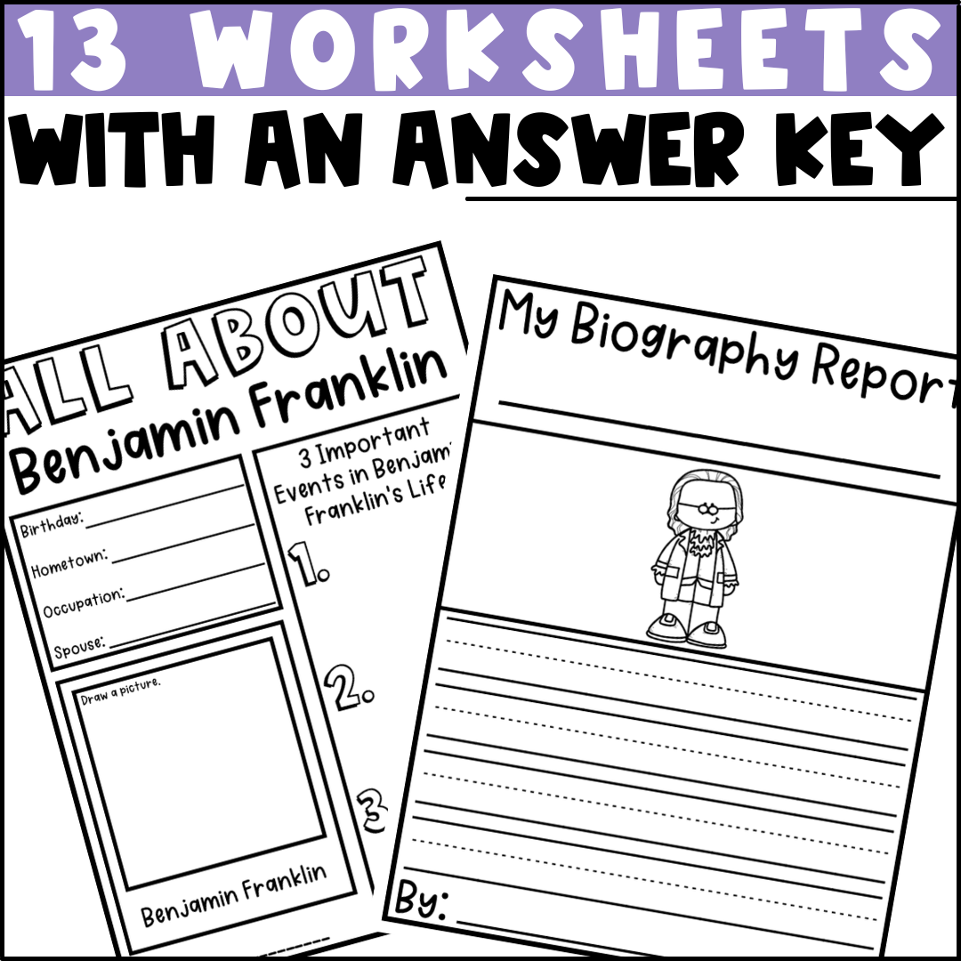 Benjamin Franklin Biography Activities Flip Book Inventor Founding Father Made By Teachers