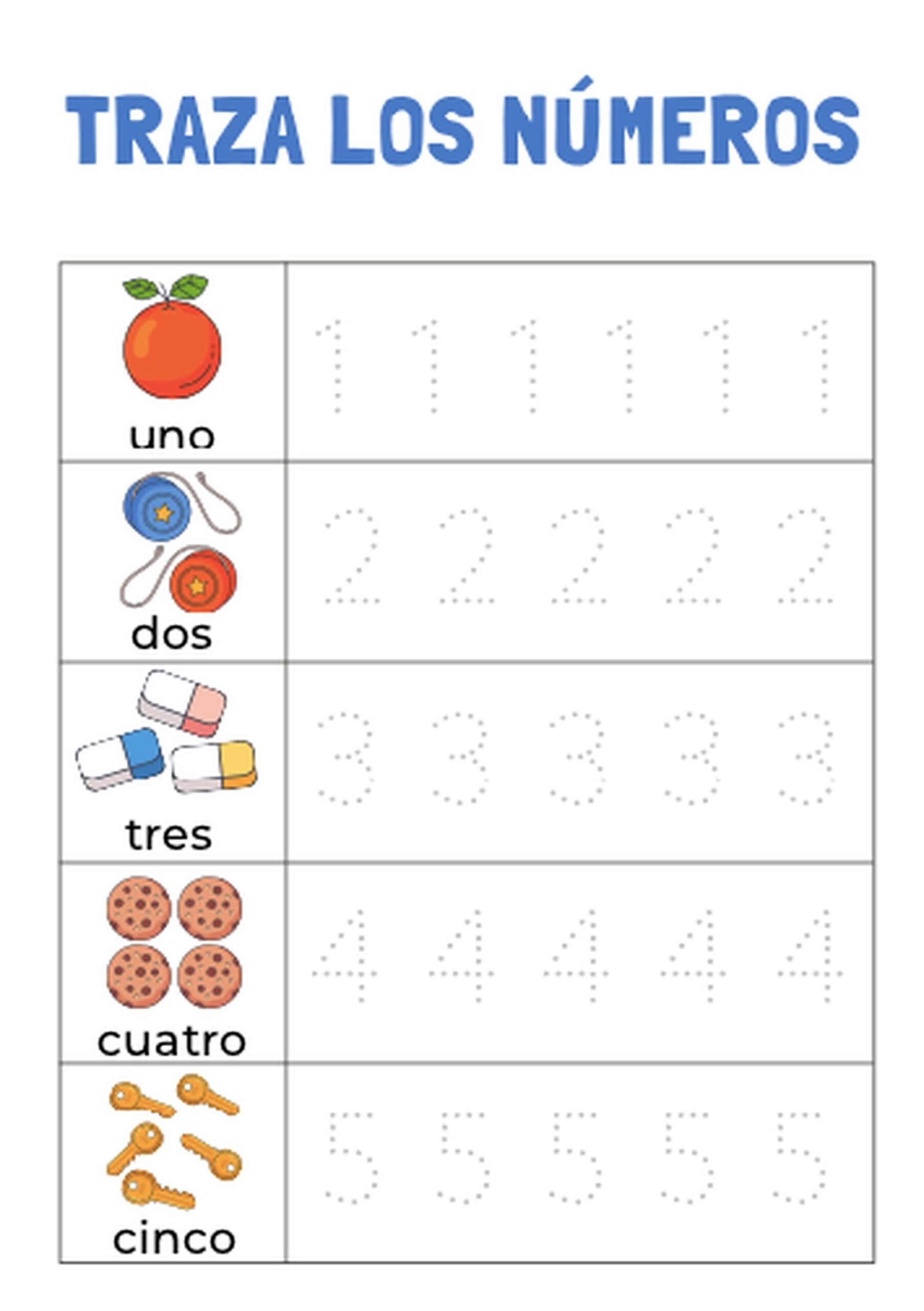 Buy Spanish Dual Language Immersion Numbers 1 5 Worksheet Online In India Etsy