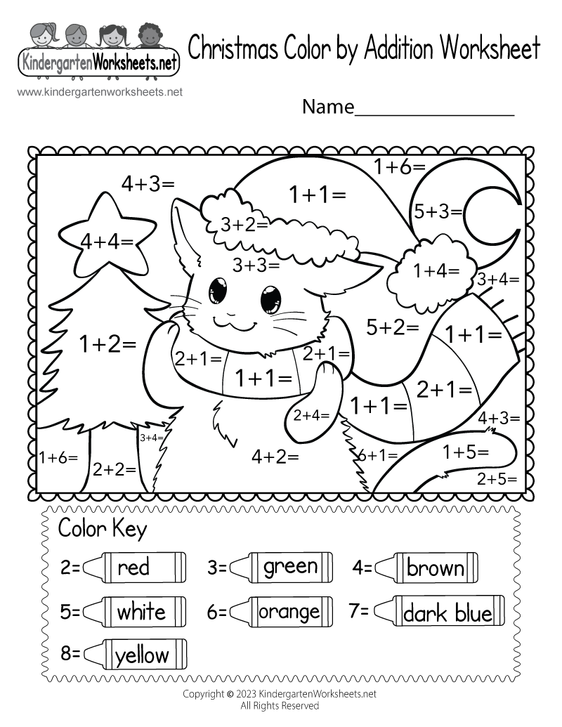 FREE Christmas Math Worksheets For Kindergarten