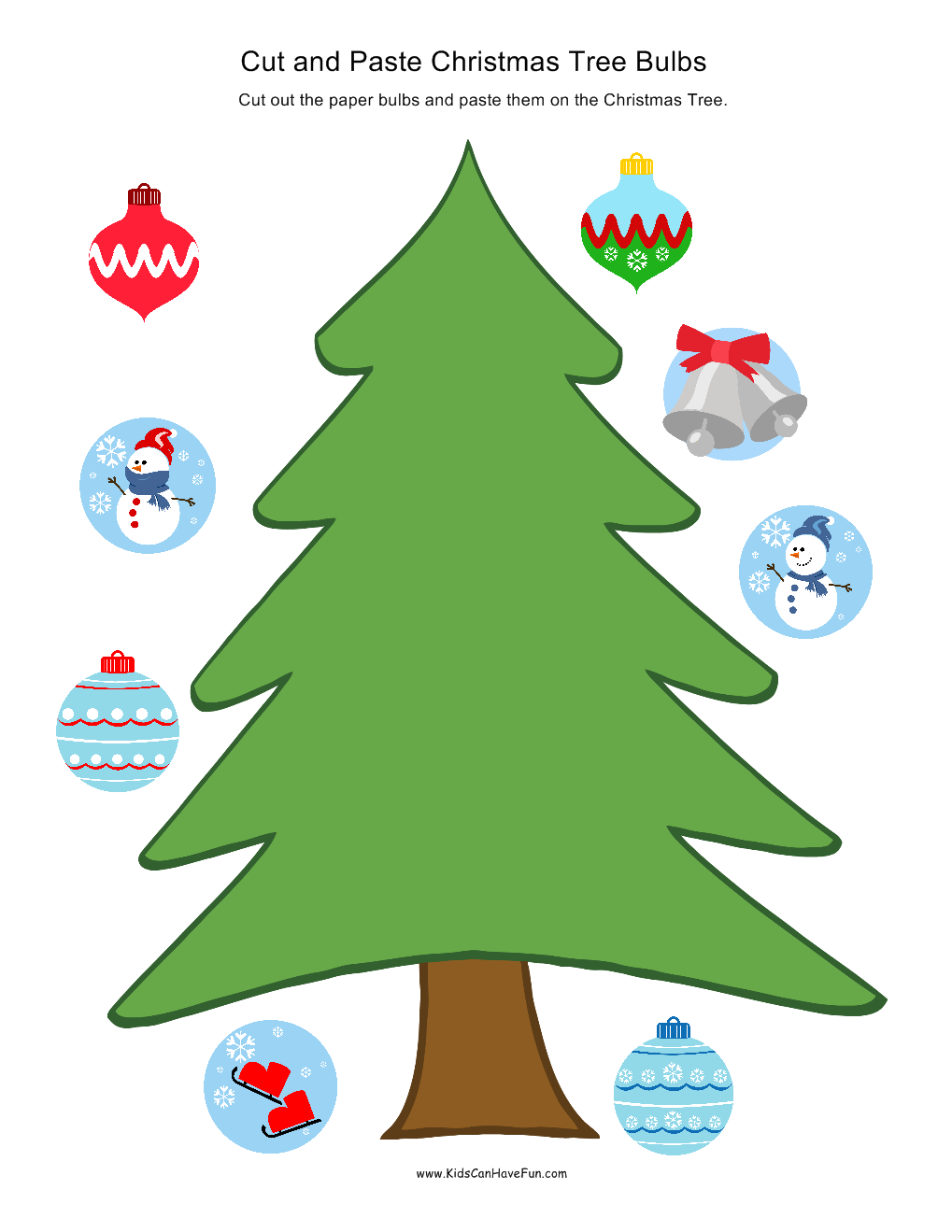 Printable Build A Christmas Tree Craft Christmas Worksheets Cut Paste Activity Made By Teachers