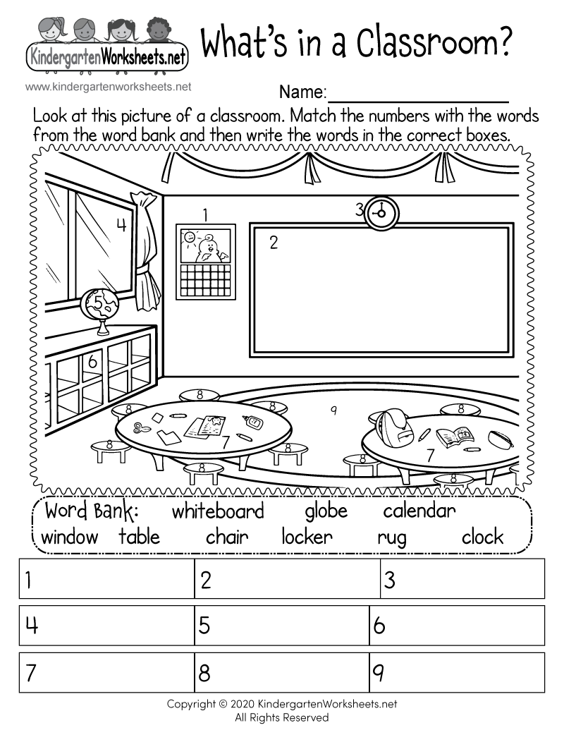 Classroom Objects Read Check And Write Set 1 Ezpzlearn