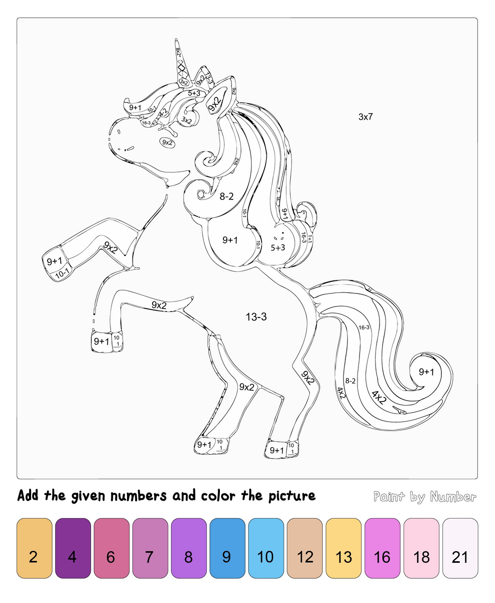 Color By Number Math Worksheets 10 Free PDF Printables Printablee