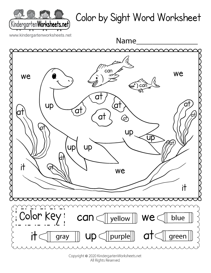Color By Sight Word Worksheet Free Printable Digital PDF Free Kindergarten Sight Word Worksheets Printable