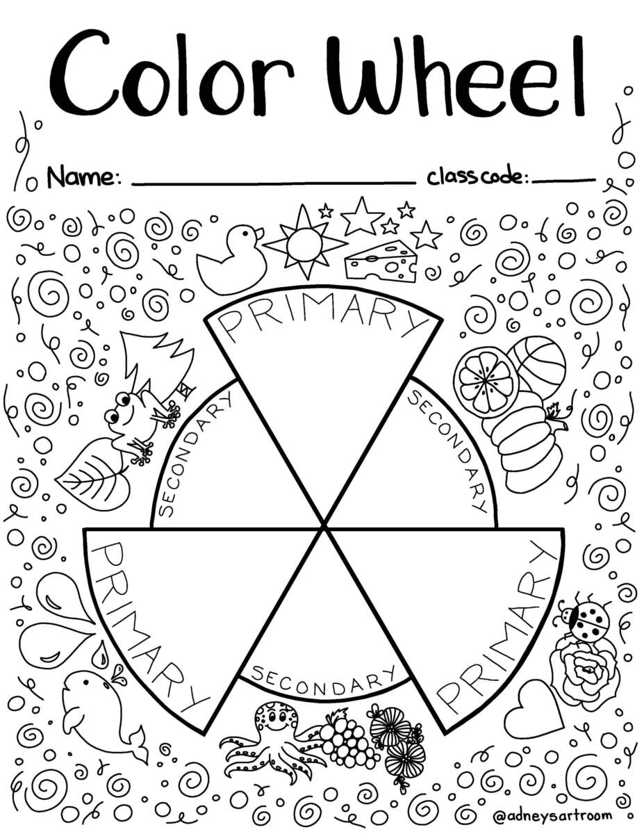 Color Wheel Worksheet And Coloring Page By Adney S Art Room TPT