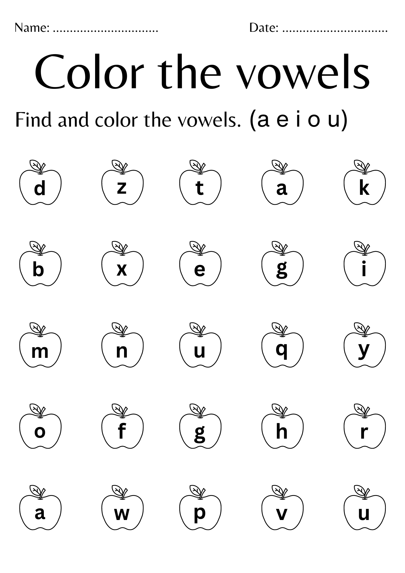 Kindergarten Vowels Worksheets Short And Long Vowels A E I O U Printable Worksheets Etsy