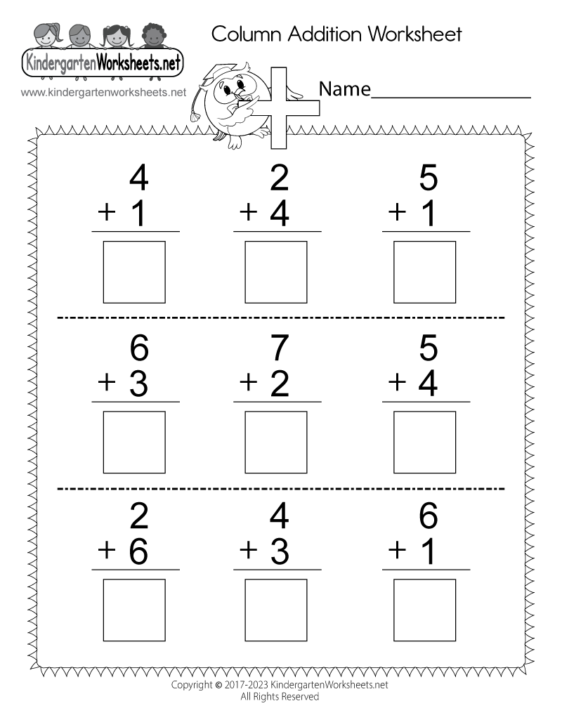 Column Addition Worksheet Free Printable Digital PDF