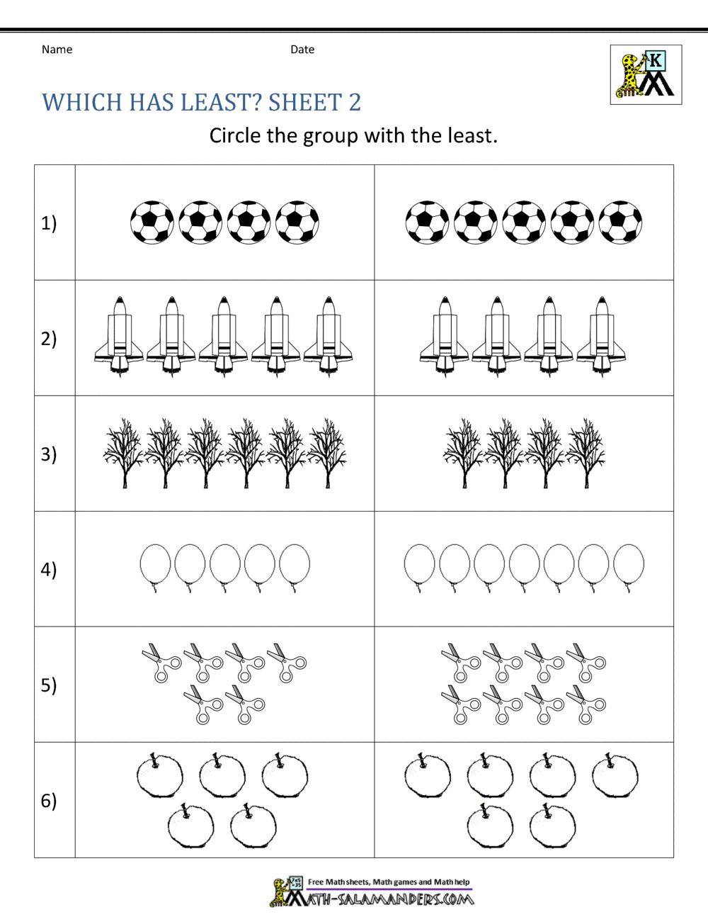 Comparing Numbers Worksheet Comparing Numbers And Amounts Up To 10