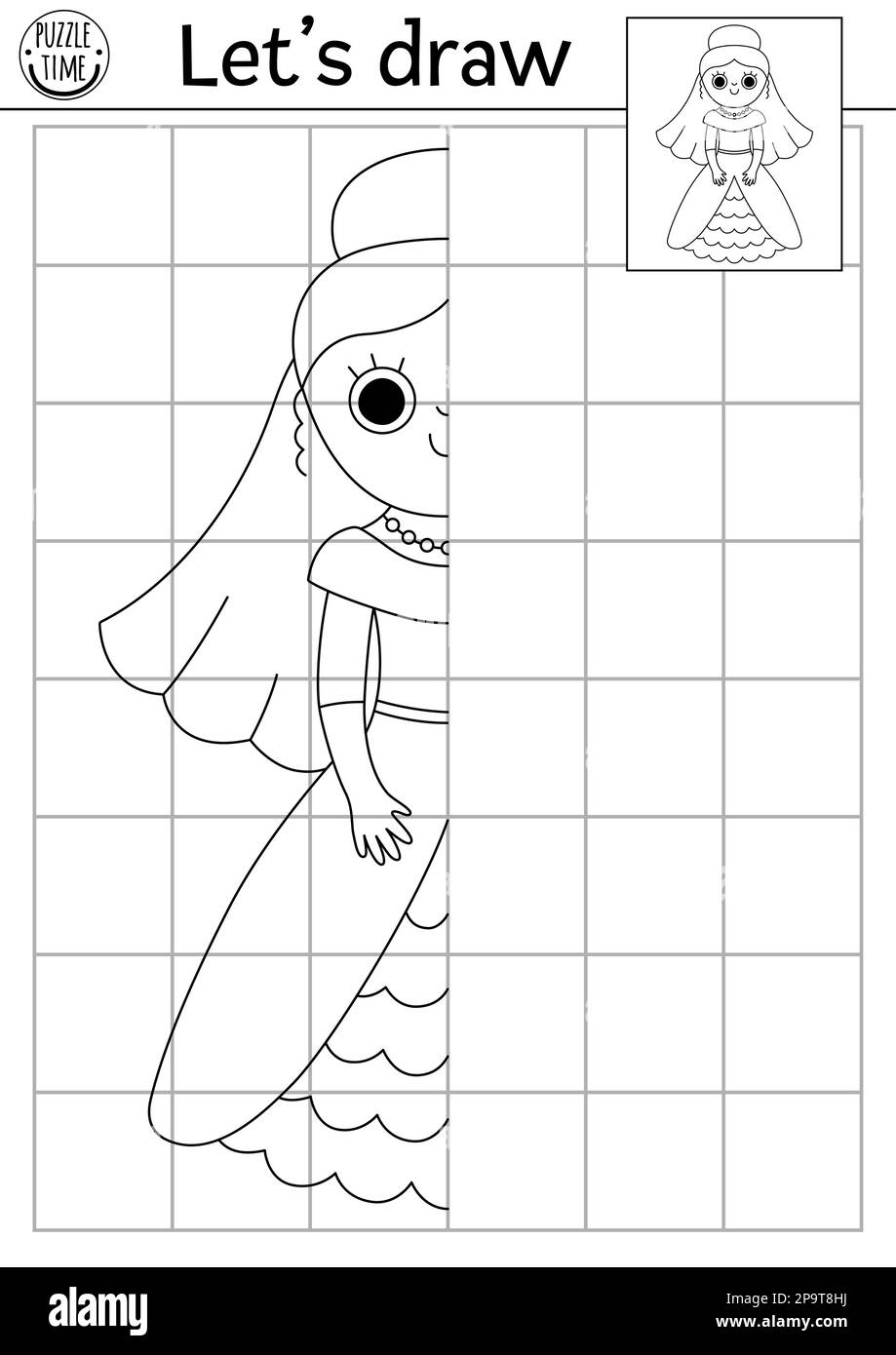 Complete The Bride Picture Vector Wedding Symmetrical Drawing Practice Worksheet Printable Black And White Activity For Preschool Kids Marriage Cer Stock Vector Image Art Alamy