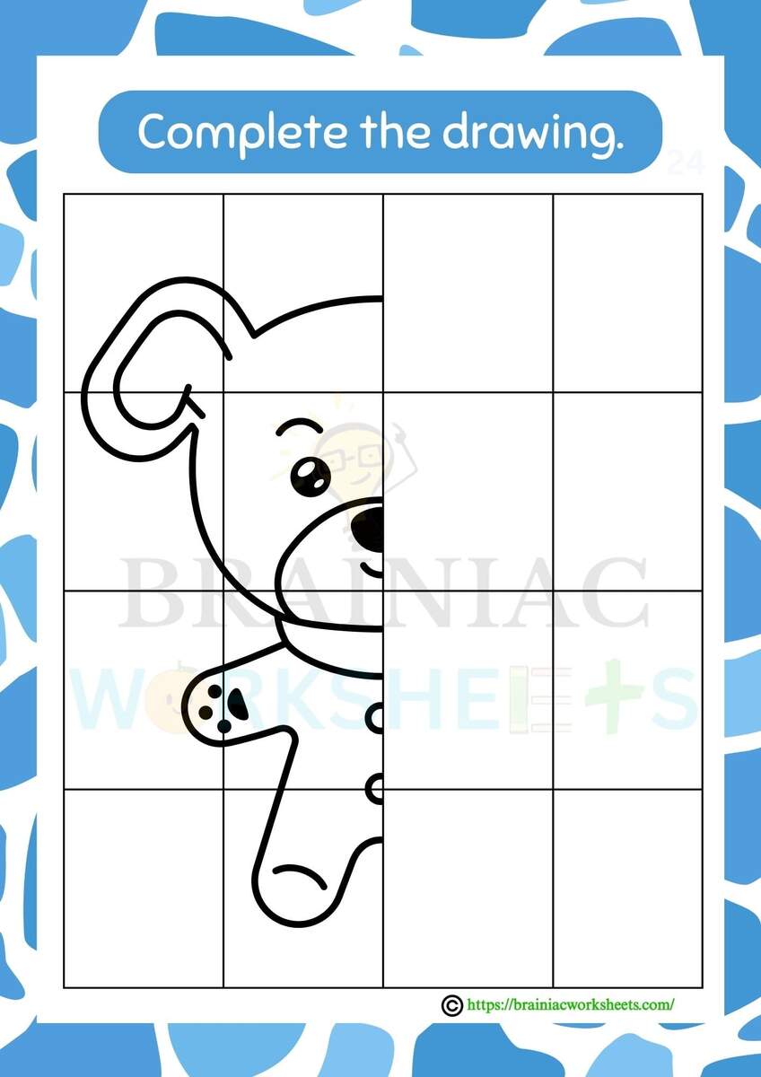 Complete The Symmetry Drawing Class 2 Worksheet PDF Brainiac Worksheets