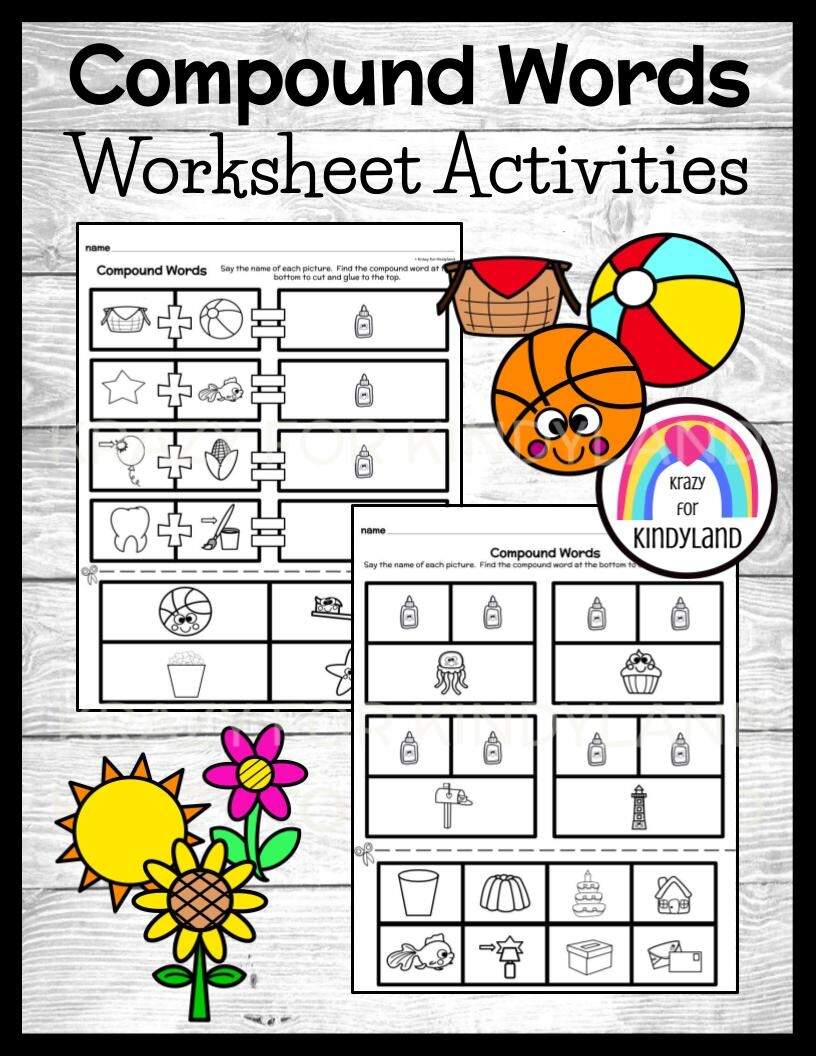 Trace The Compound Words Worksheet For Kindergarten Kidpid