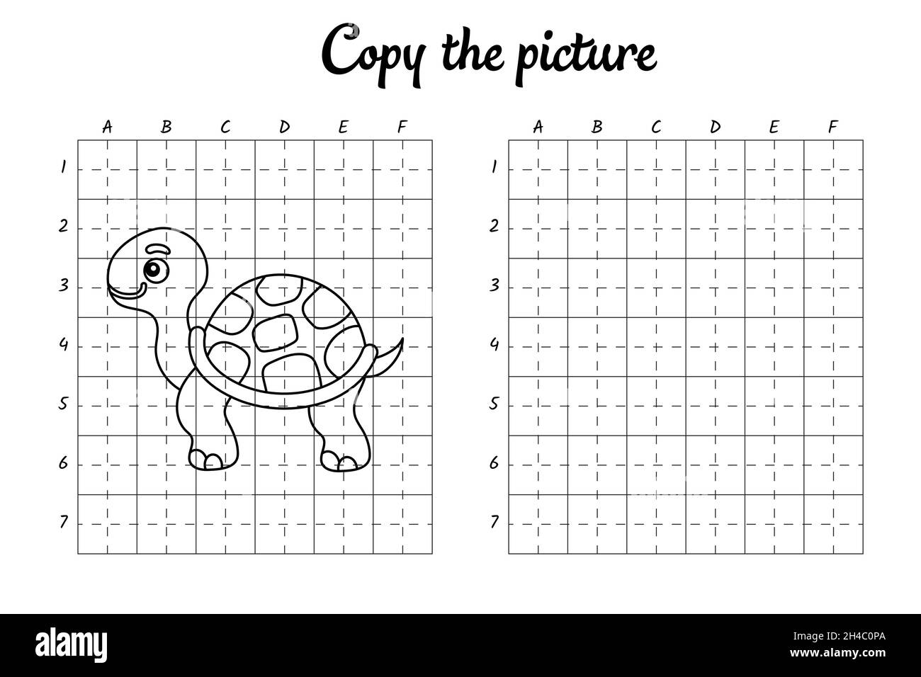 Copy The Picture Draw By Grid Coloring Book Pages For Kids Handwriting Practice Drawing Skills Training Education Developing Printable Worksheet Stock Vector Image Art Alamy
