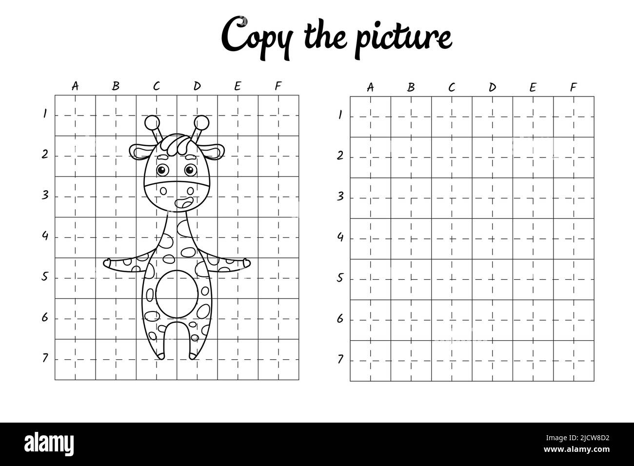 Copy The Picture Draw By Grid Coloring Book Pages For Kids Handwriting Practice Drawing Skills Training Education Developing Printable Worksheet Stock Vector Image Art Alamy