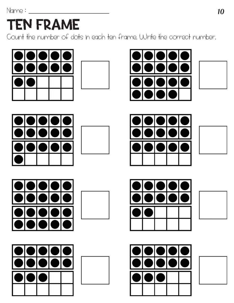 Counting Numbers 11 20 With Ten Frame Objects Worksheets Etsy Israel