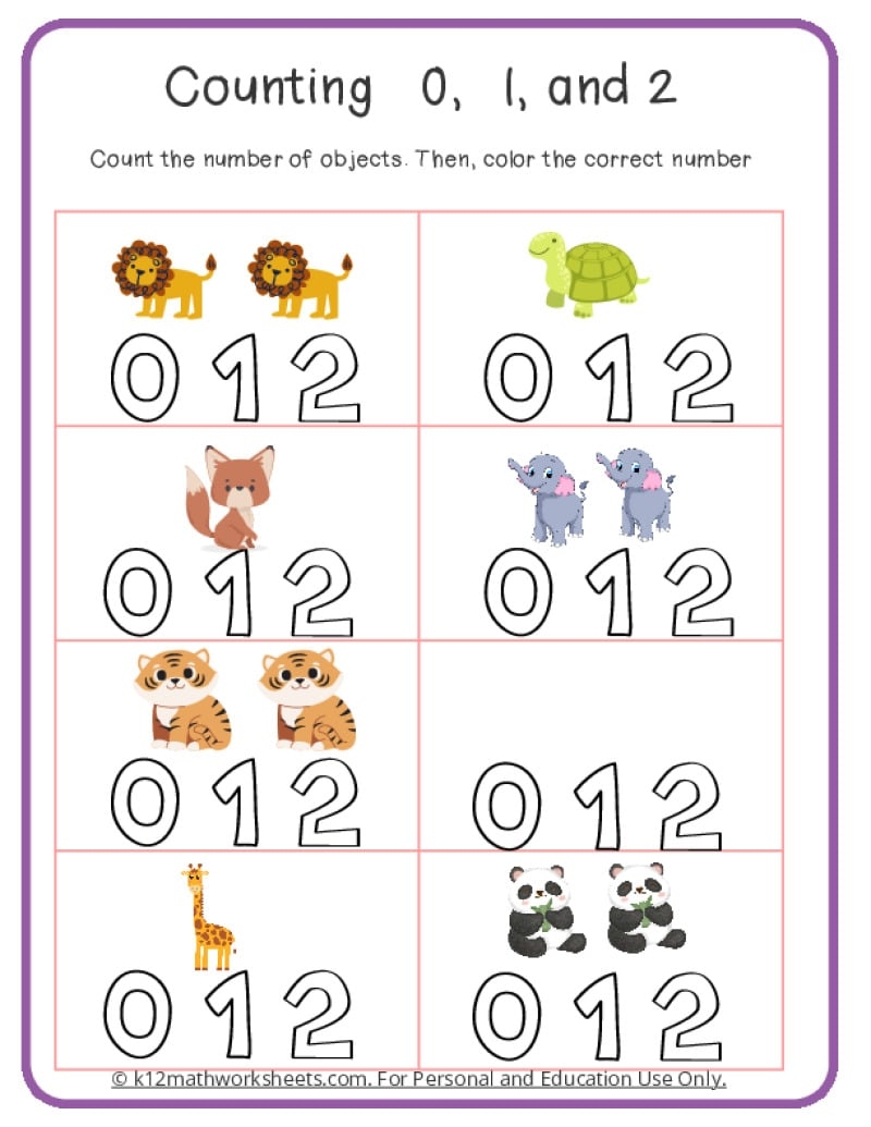 Tracing Number 0 Kindergarten Worksheet Free Printable PDF