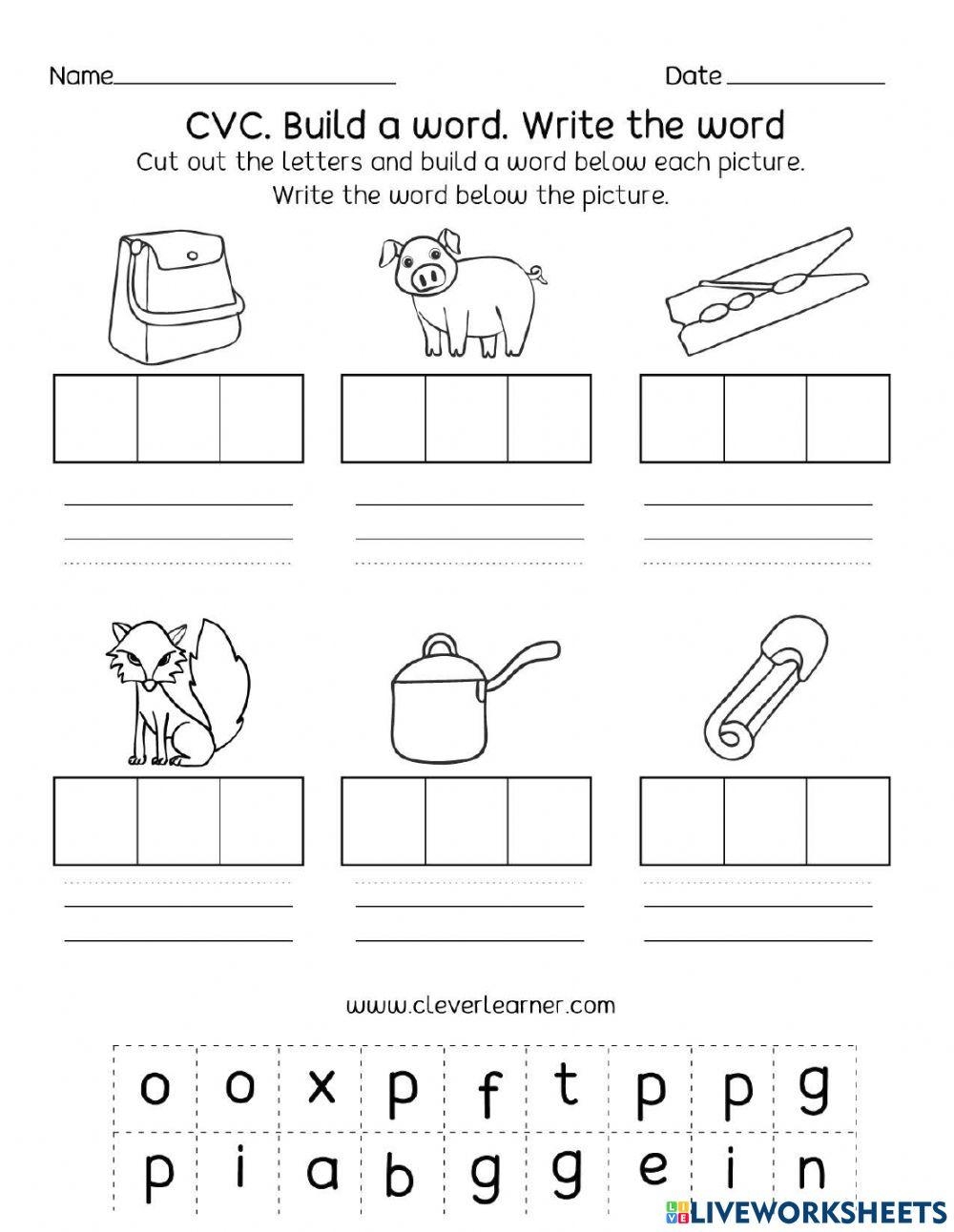 Cvc Word Building Online Exercise For Worksheets Library