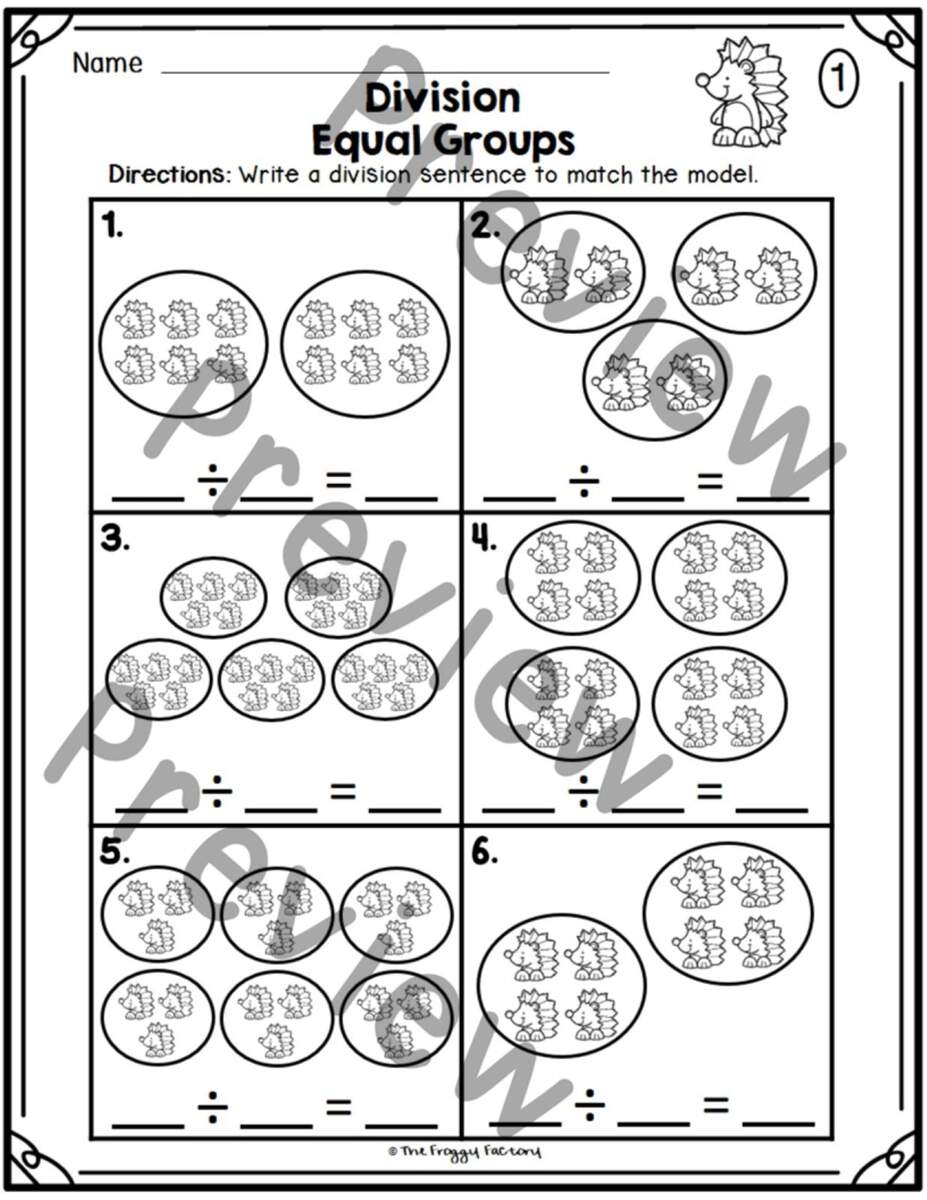 Division Equal Groups Division Worksheets Division Practice Classful