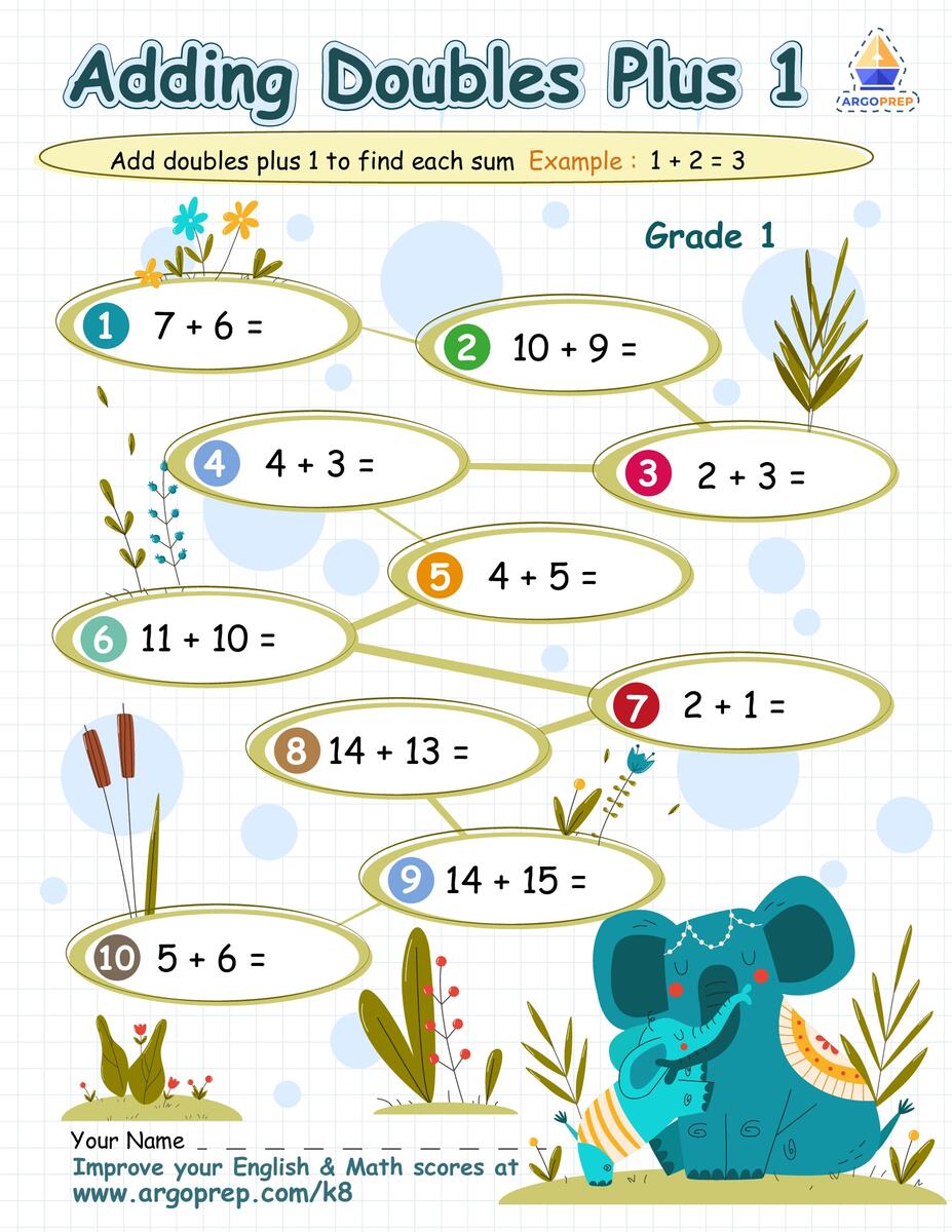 Addition Doubles Worksheets Superstar Worksheets