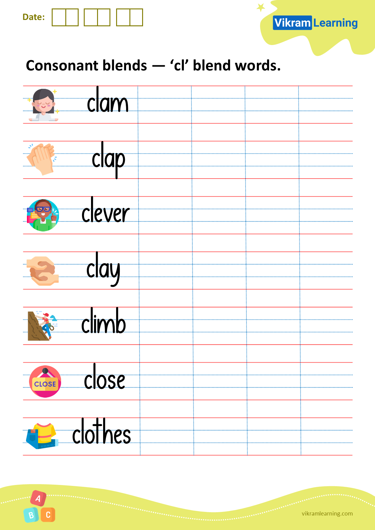 Consonant Blends Clip It Cards BL BR CL CR Made By Teachers