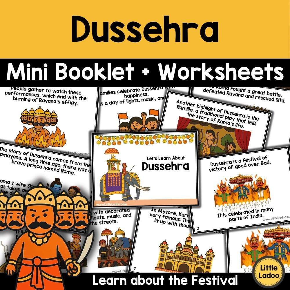 Dussehra Mini Booklet And Worksheets Printable Etsy Israel