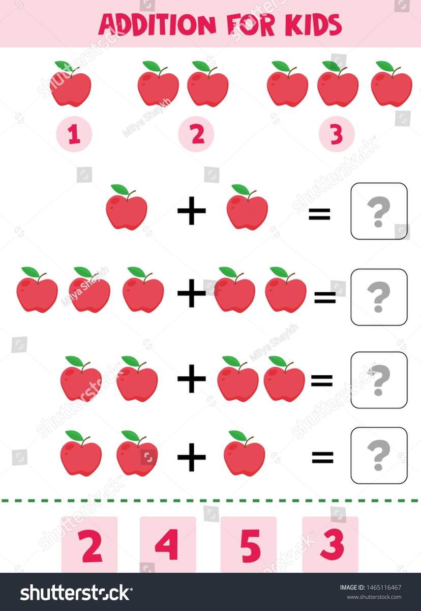 Educational Math Game Kids Addition Kids Stock Vector Royalty Free 1465116467 Shutterstock
